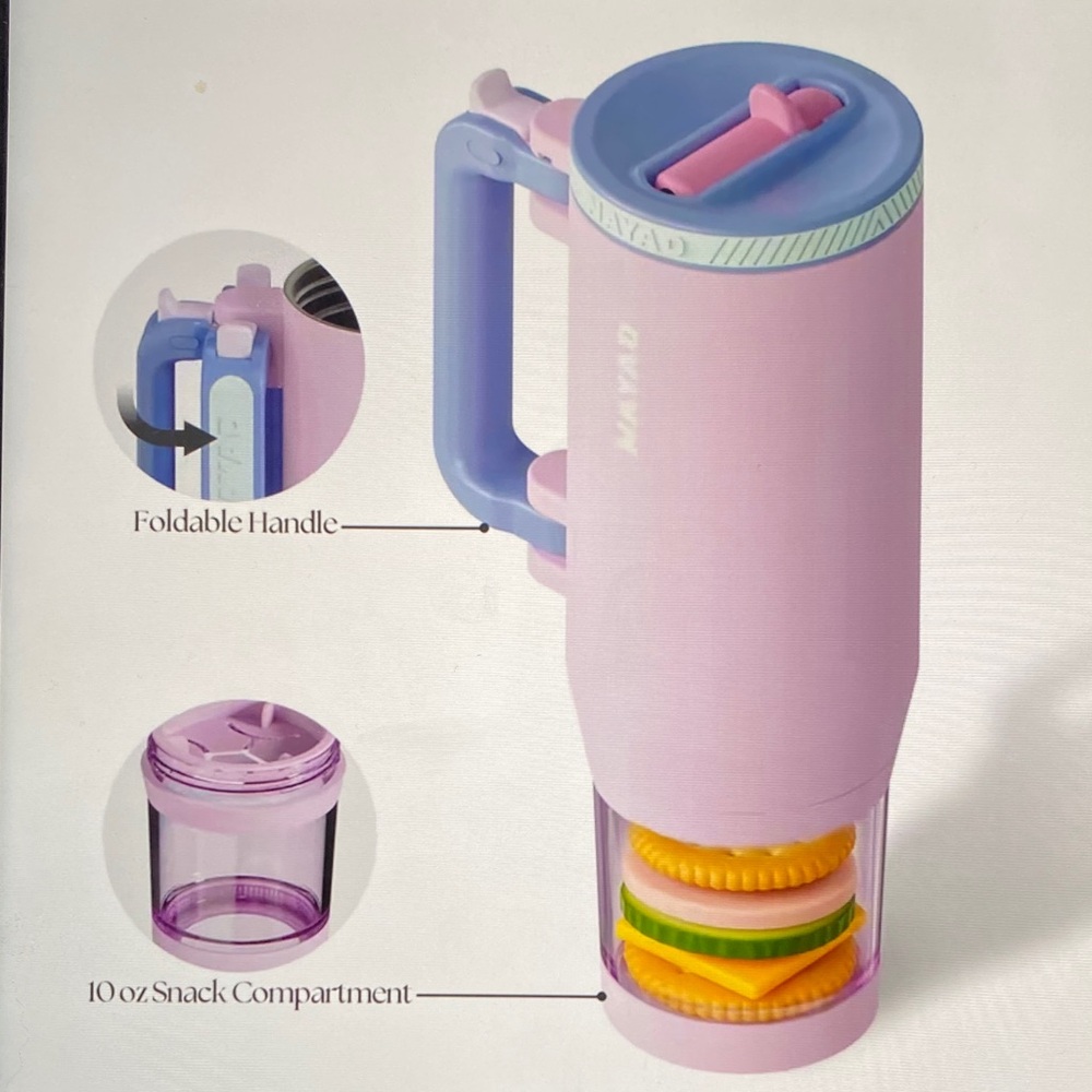 NayaD hydro Stash 23oz Tumbler with Built-in Snack Box & Leakproof